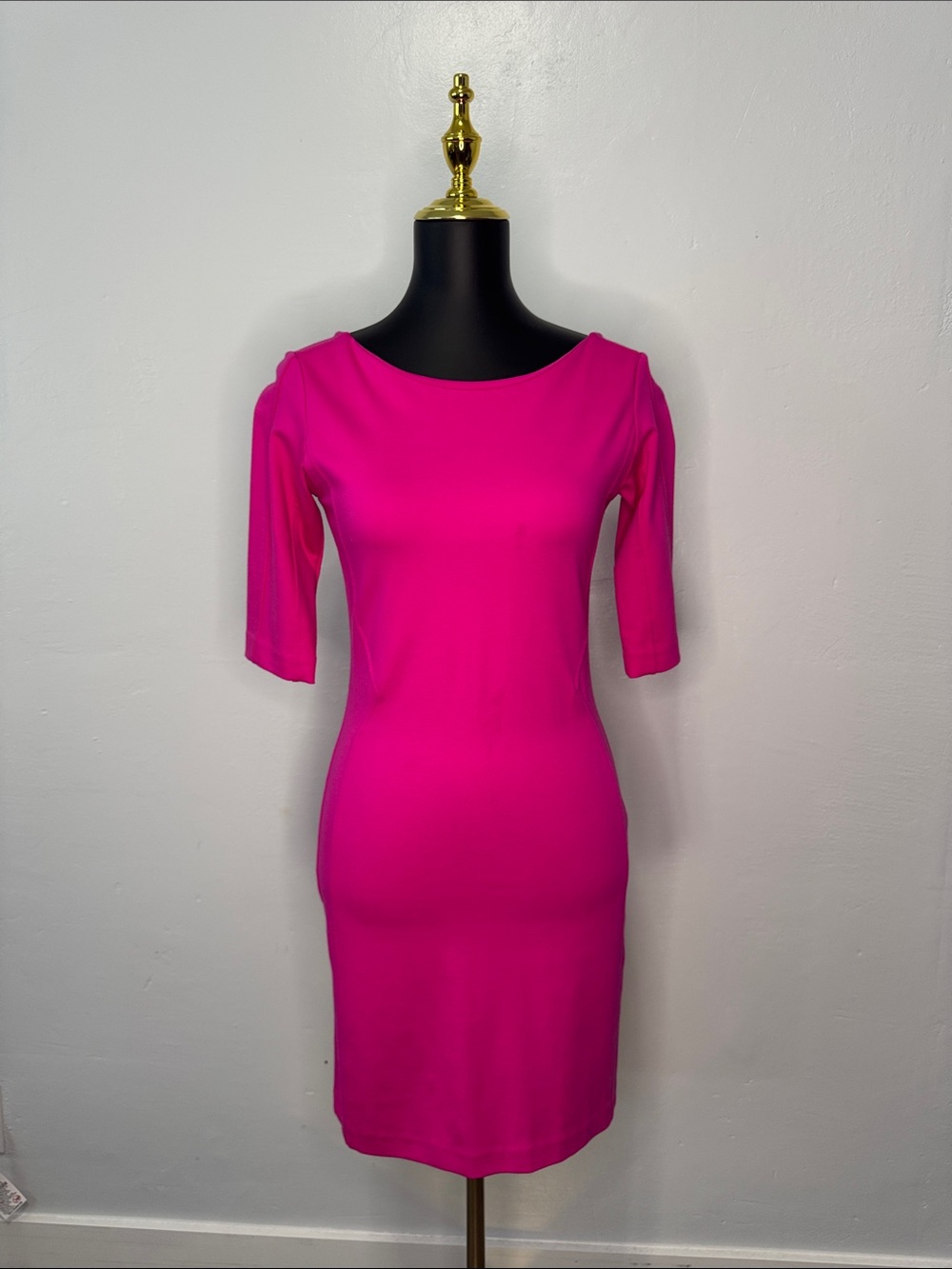 Amanda Uprichard Hot Pink Scoop-Neck Sheath Dress